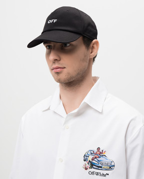 Off-White Black cap with logo embroidery OMLA049C99FAB004