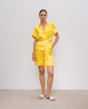 Dolce&Gabbana Yellow silk shorts FTC42TFU1NU