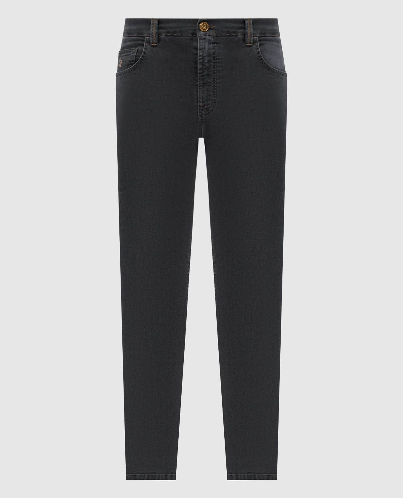 

Gray jeans with monogram logo embroidery Stefano Ricci, Grey