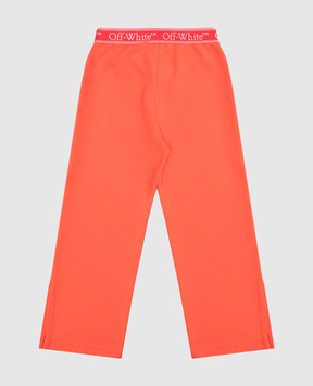 Off-White Children's orange sweatpants with logo OGCH009S25FLE001