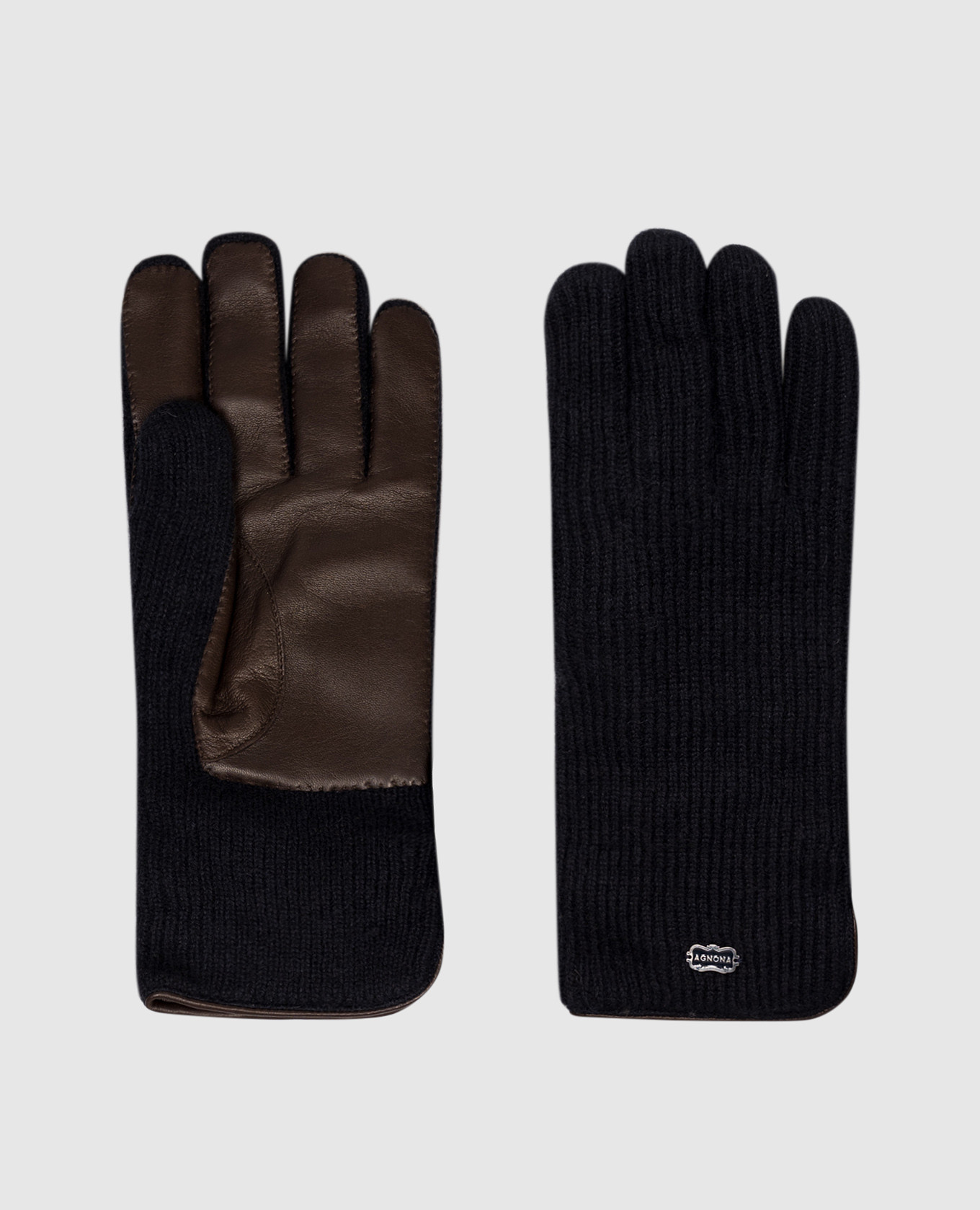 Blue cashmere combination gloves Agnona