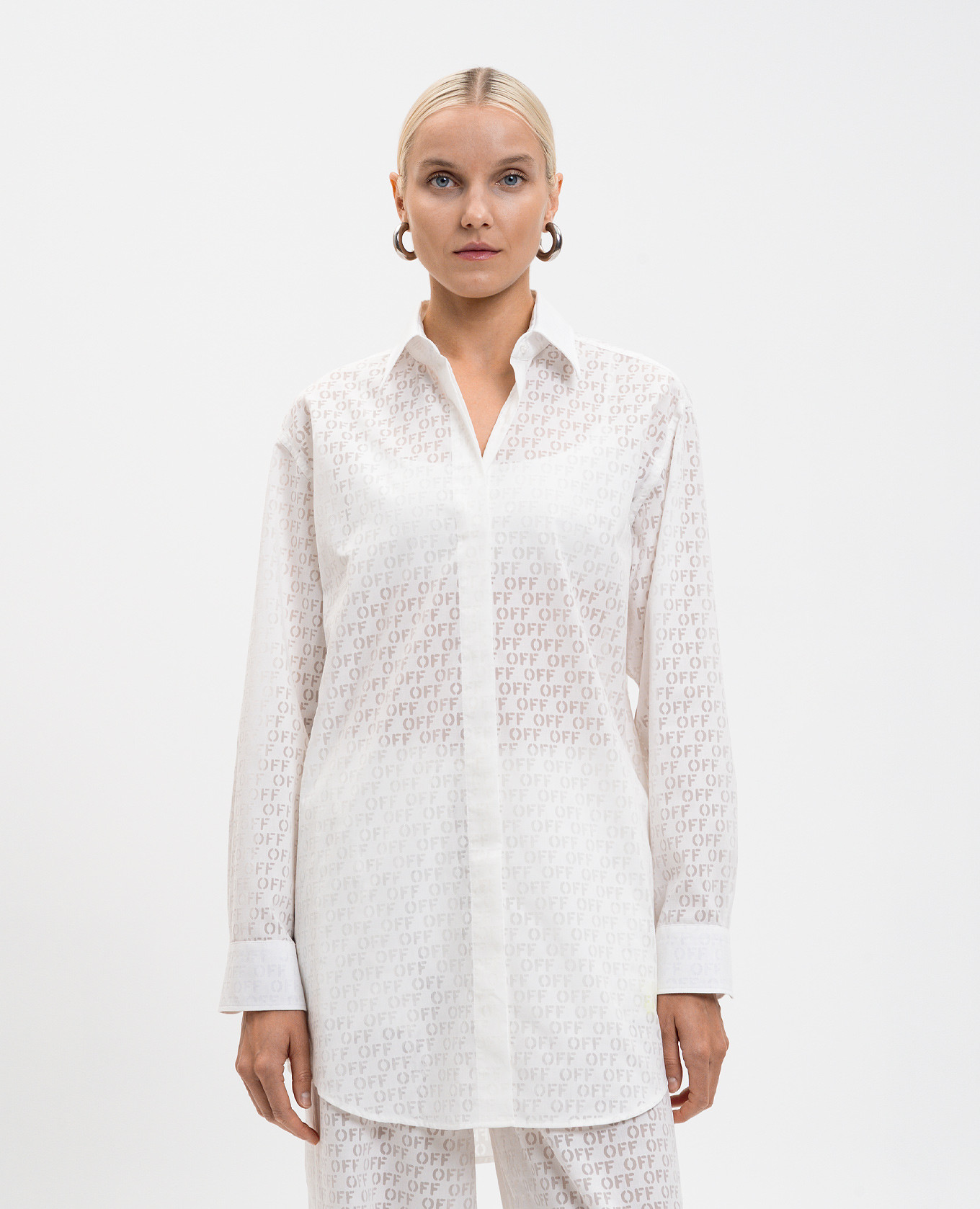 

White shirt with Off logo pattern Off-White