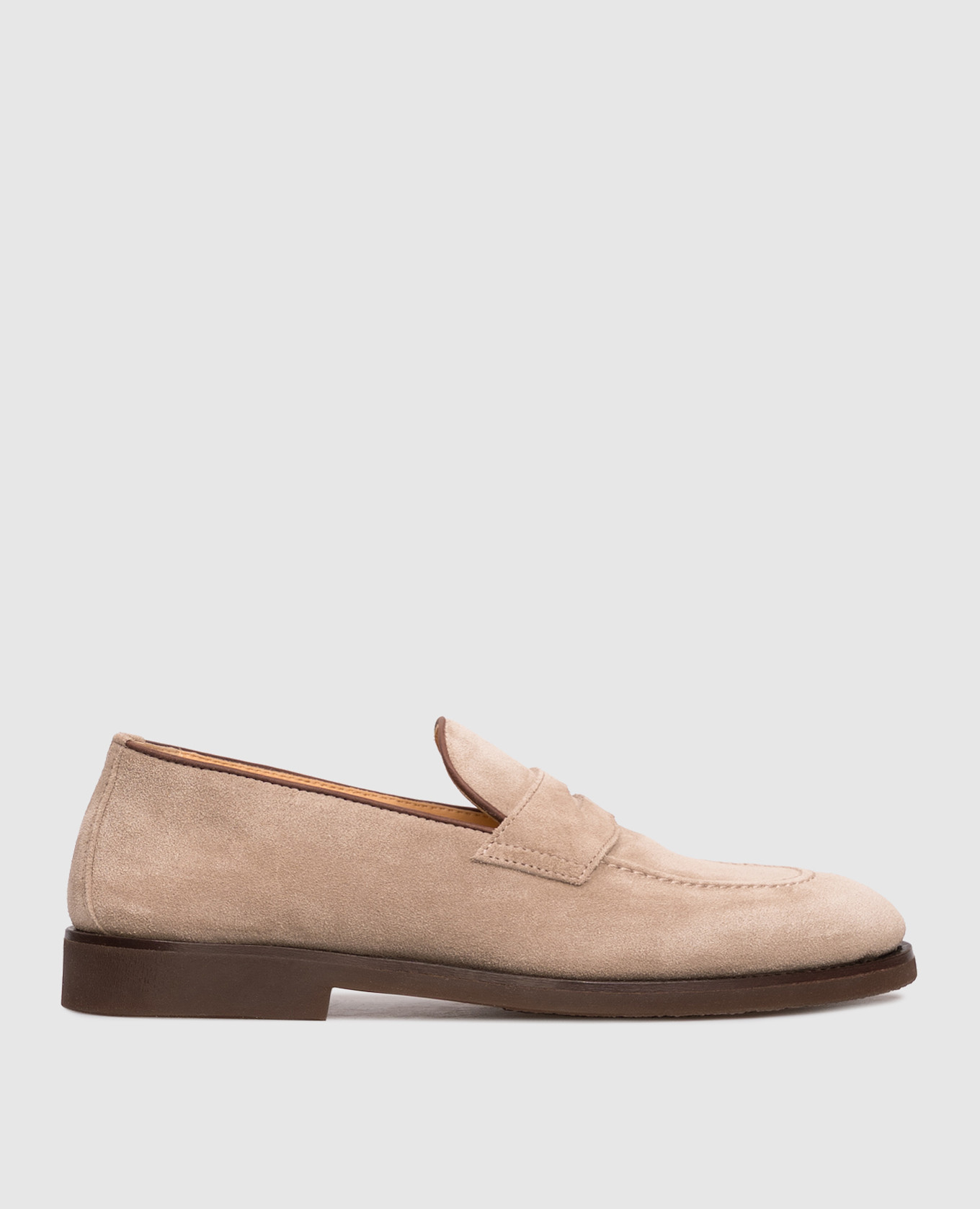 Beige suede loafers Brunello Cucinelli
