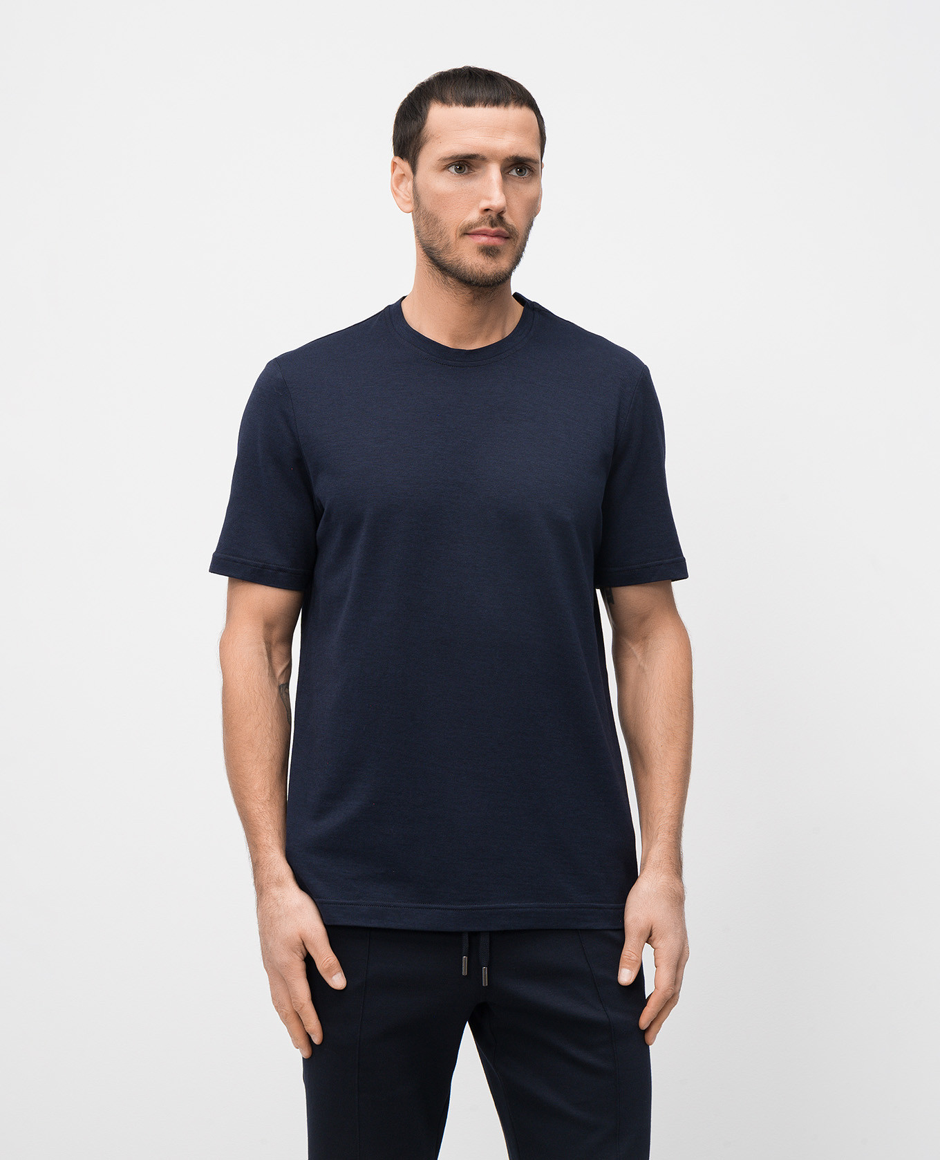 

Blue t-shirt with logo patch CAPOBIANCO