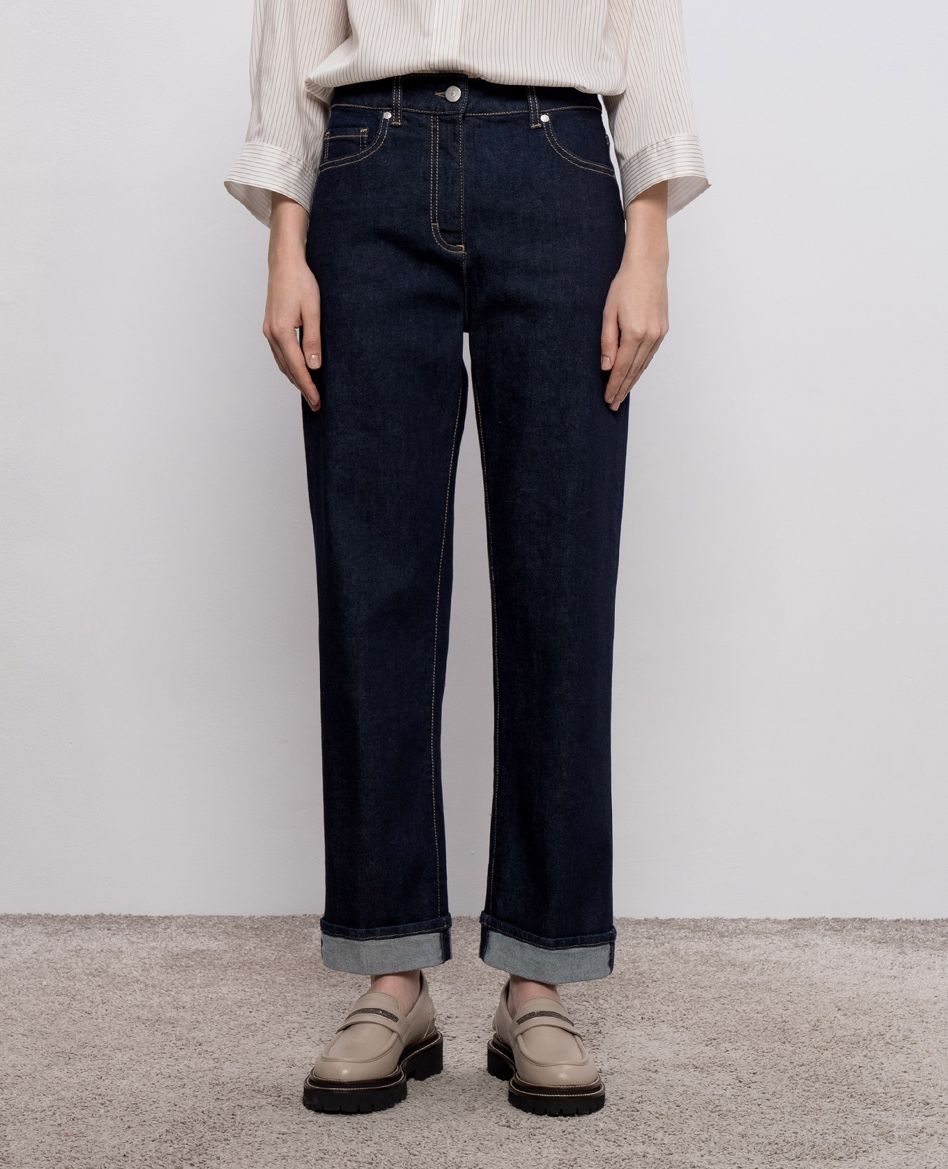 

Blue jeans with cuffs Peserico