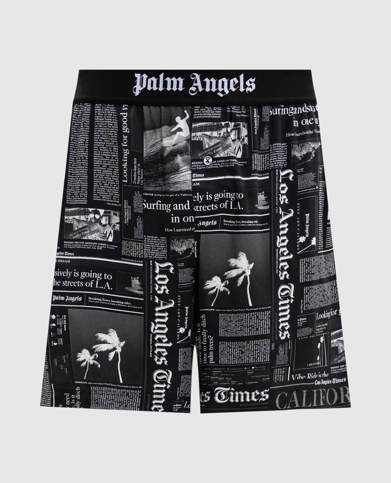 Black shorts with logo print Palm Angels