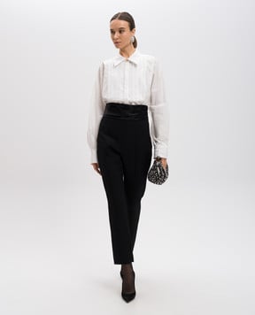 Khaite Dimitri white pleated shirt 2355148W148