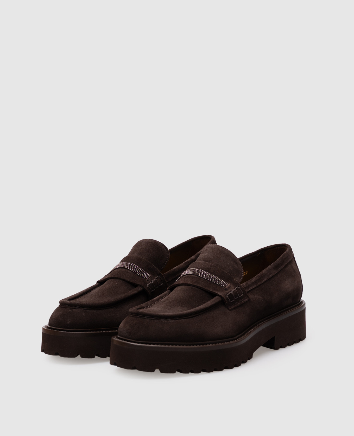 

Brown suede loafers with monil chain Doucal's