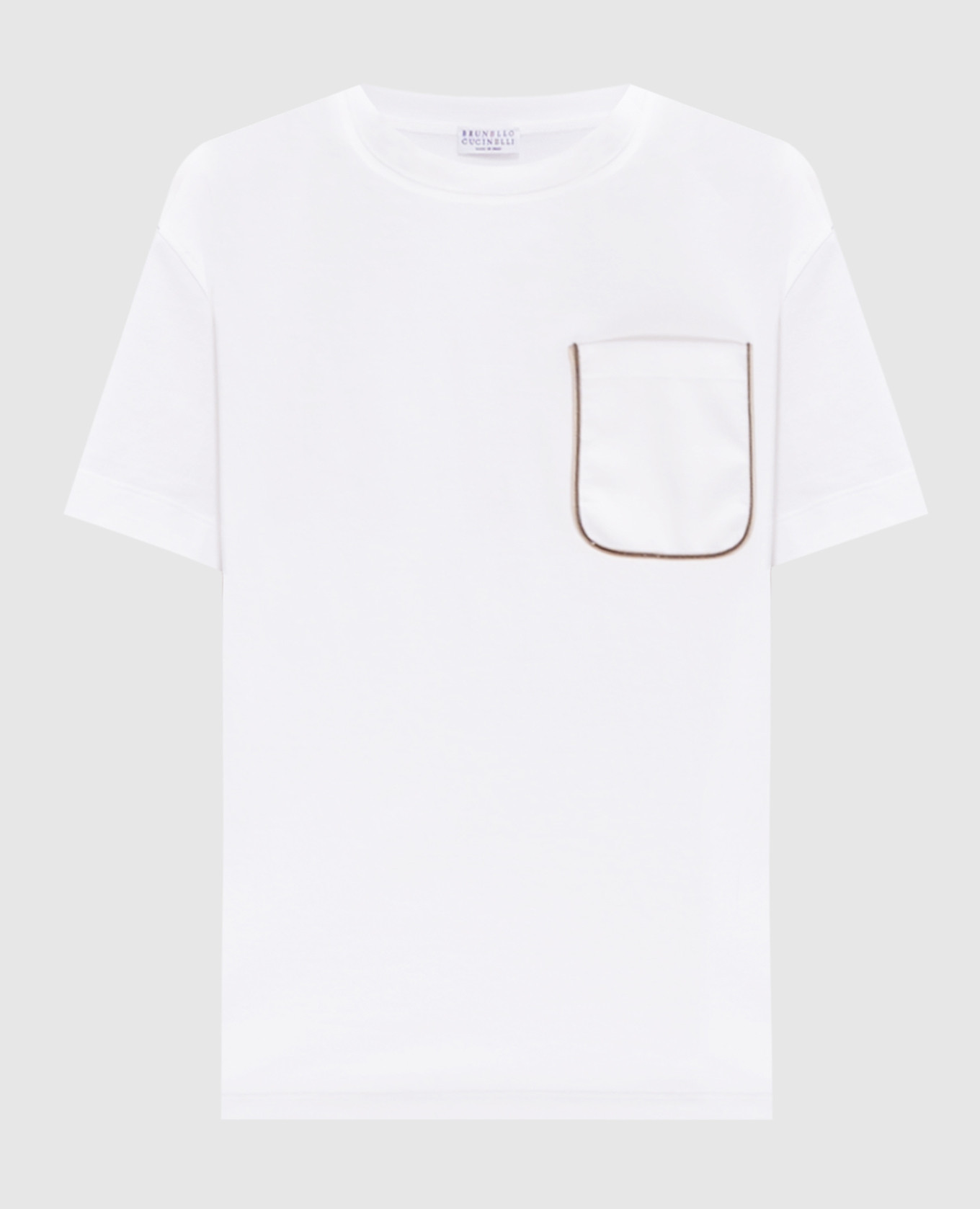White T-shirt with a monil chain Brunello Cucinelli