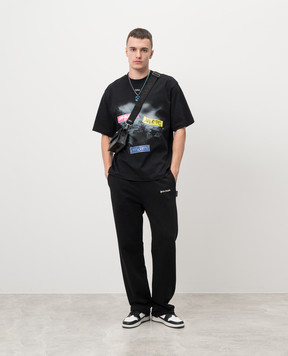 Off-White Type Sticker black t-shirt with logo print OMAA120F24JER00L