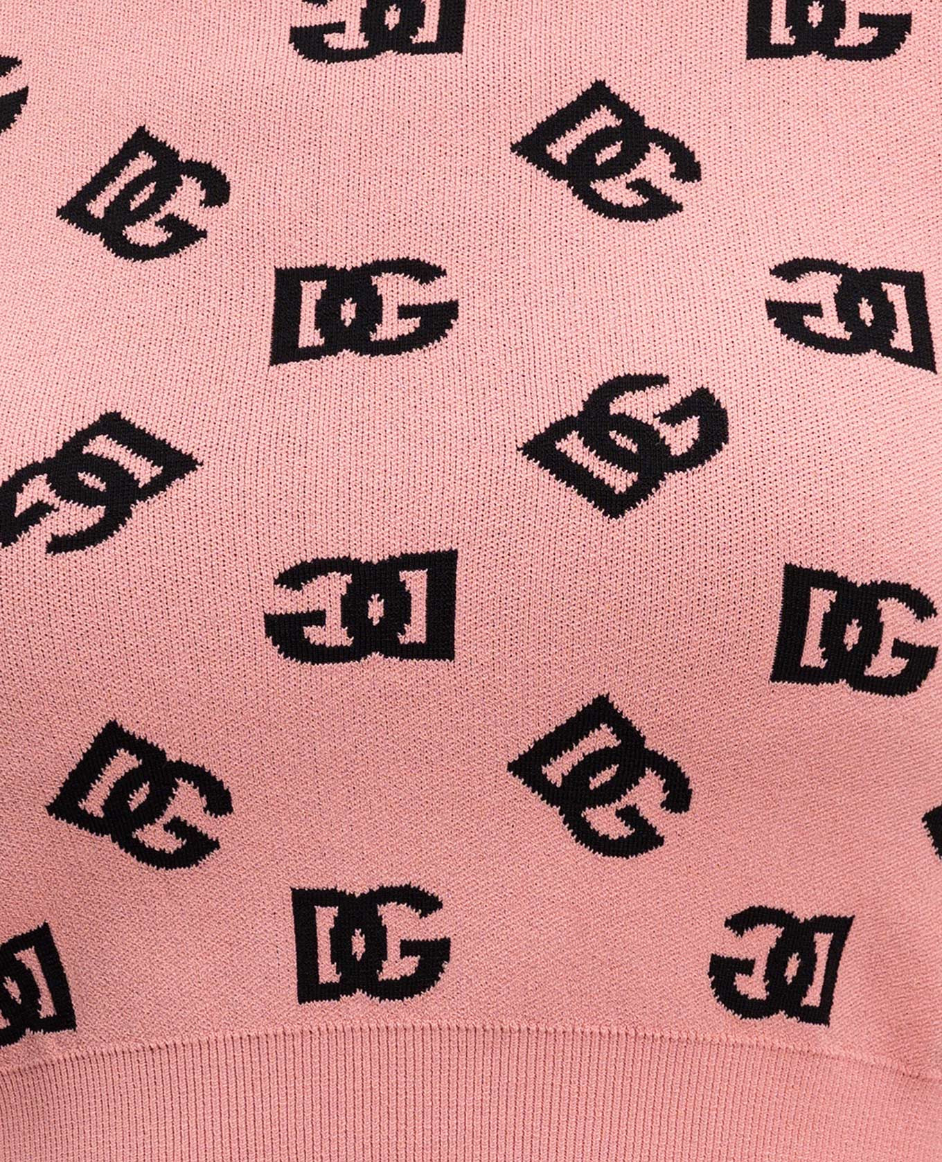 

Pink cropped jumper with monogram logo pattern Dolce&Gabbana
