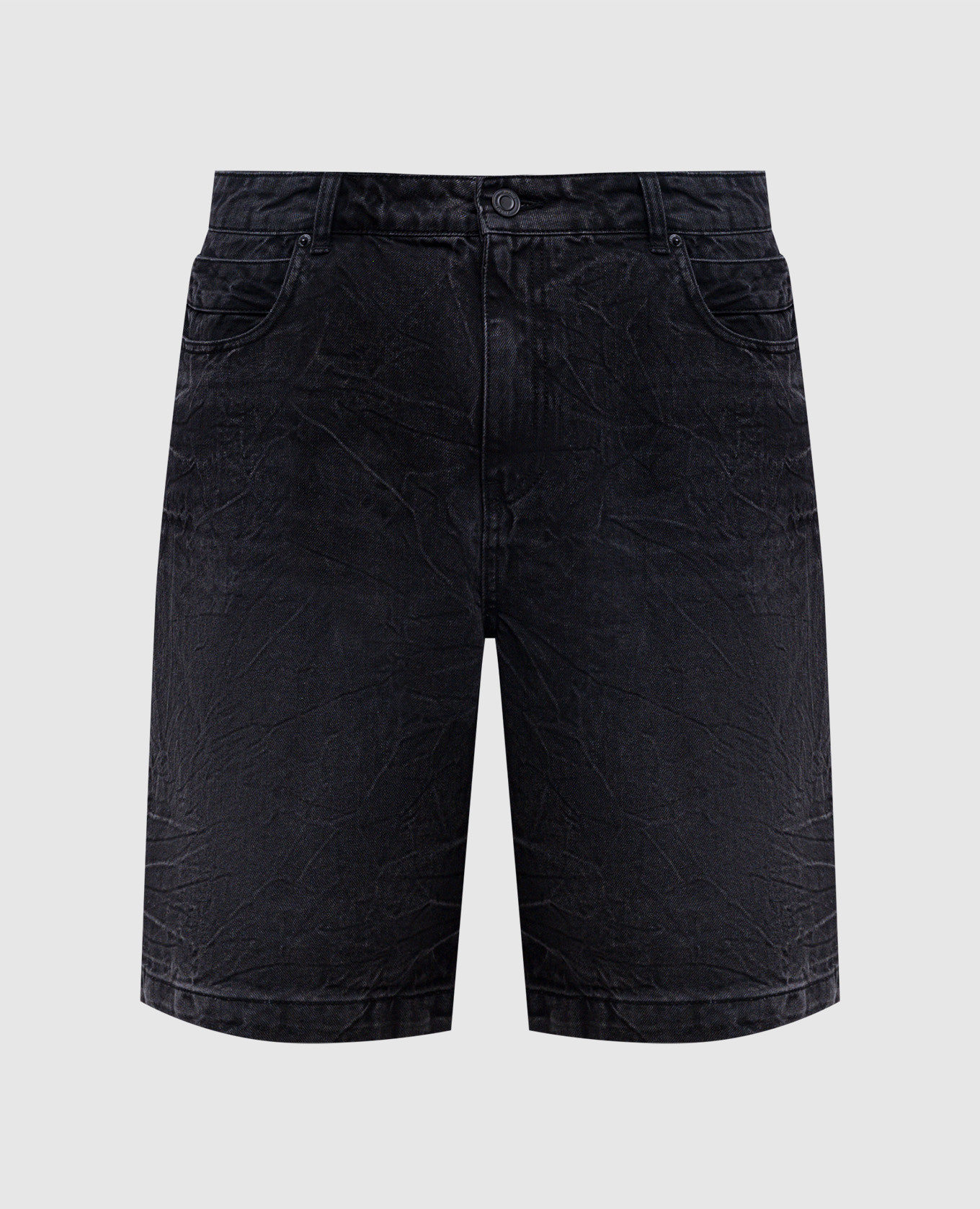 Black denim shorts with a harvester effect Juun.j