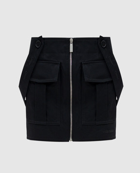 Off-White Black cargo skirt with logo embroidery OWCY001F24FAB001