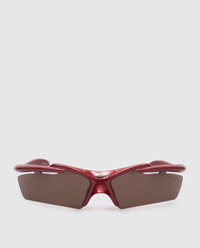 Balenciaga Burgundy Turbo Rectangle Sunglasses 830305T0007w
