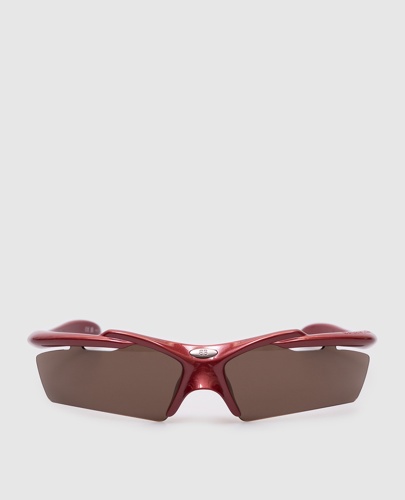 Burgundy Turbo Rectangle Sunglasses Balenciaga