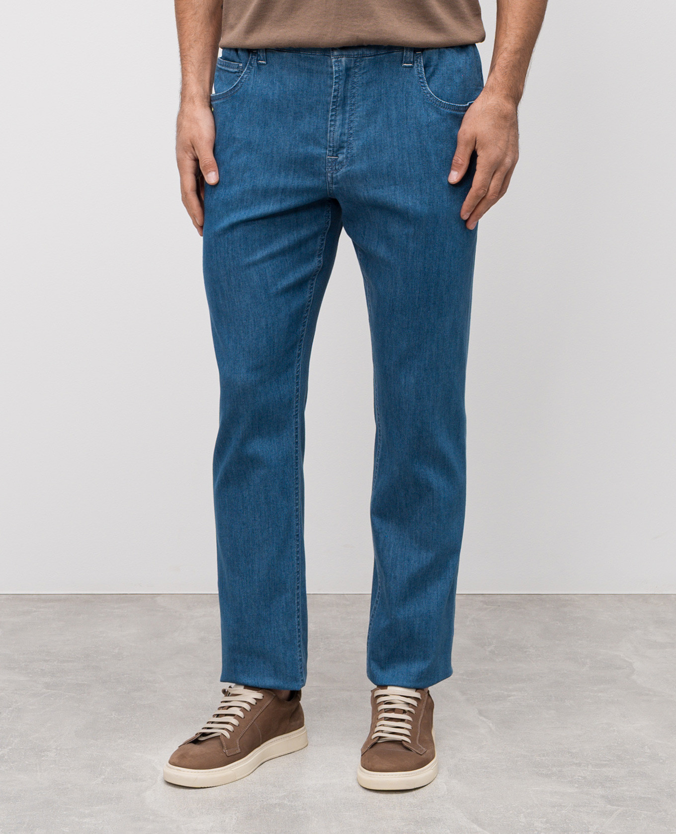 

Blue jeans with logo patch Stefano Ricci