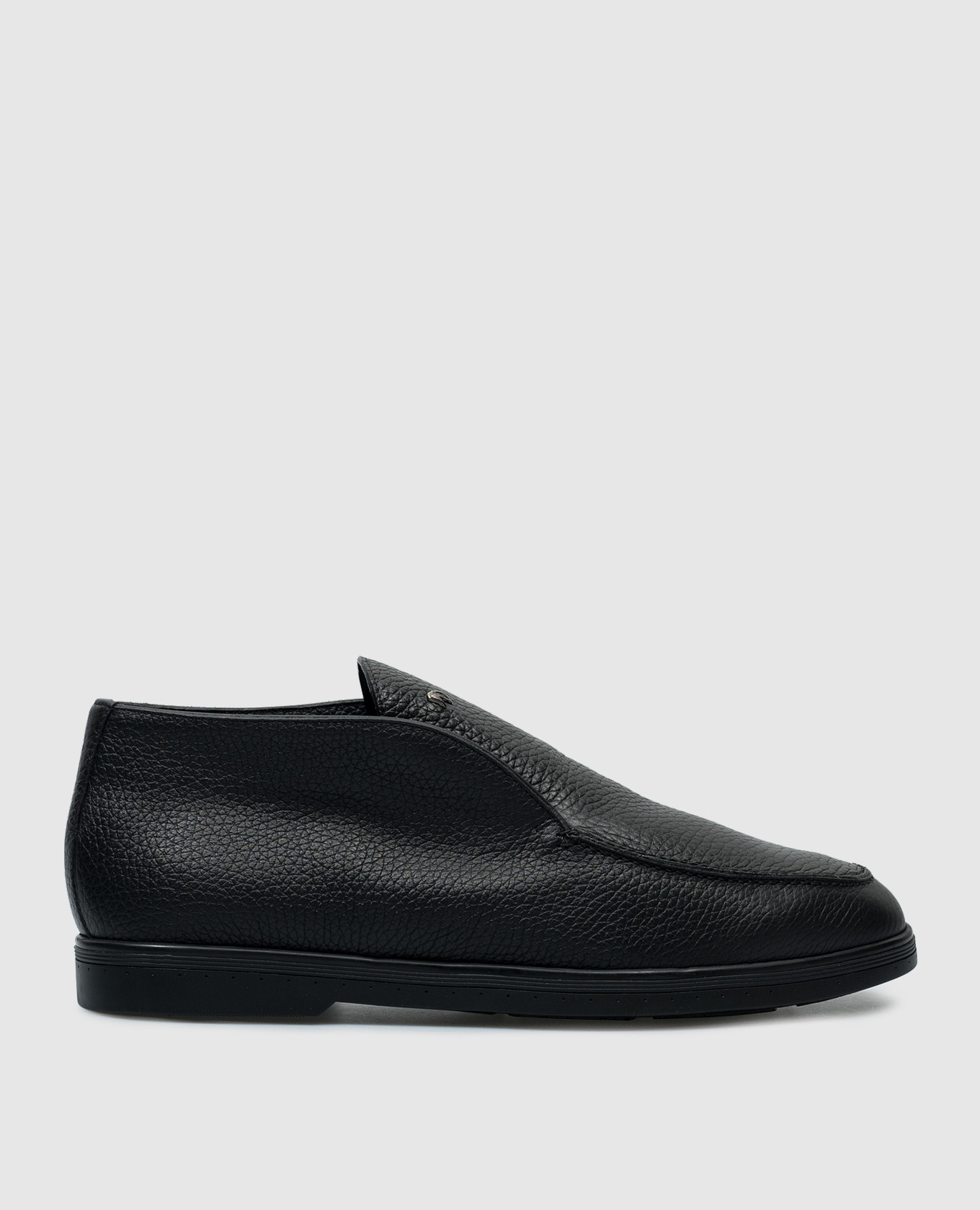 

Black leather deserts with fur logo Stefano Ricci