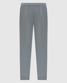 Peserico Gray wool trousers with monil chain P0457202660