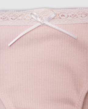 Story Loris Children's pink ribbed panties with lace 35367