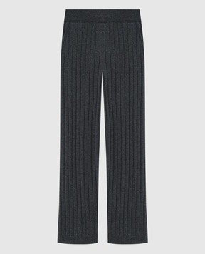Brunello Cucinelli Gray ribbed cashmere trousers M12193499