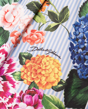 Dolce&Gabbana Children's blue shorts with a floral print L53Q39FI5K7810