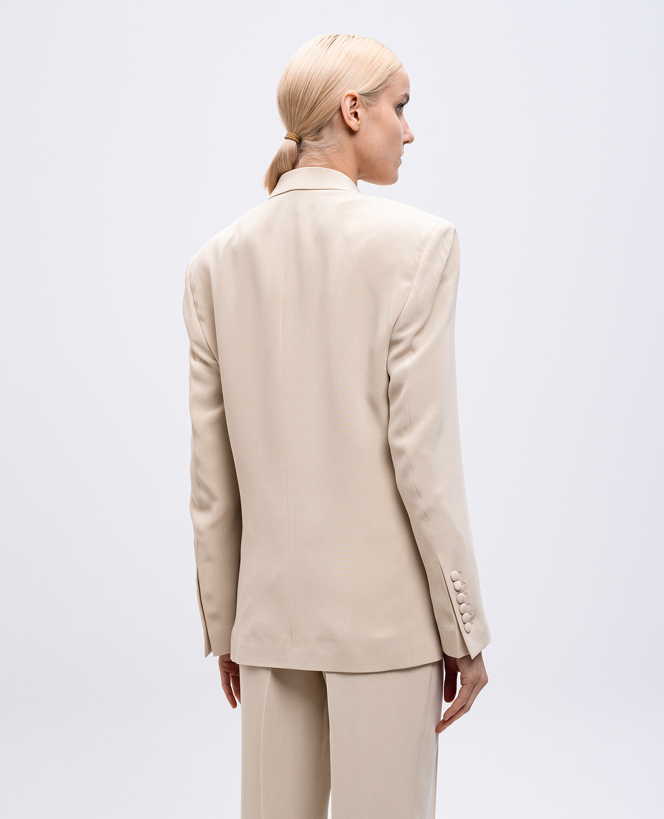 

Beige double-breasted silk jacket Jacob Lee