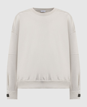 Brunello Cucinelli Beige sweatshirt with monil chain MH827EP300