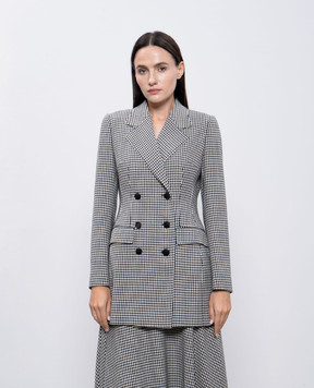 Dolce&Gabbana Double-breasted jacket with wool in a pattern F27BKTFQ3F1