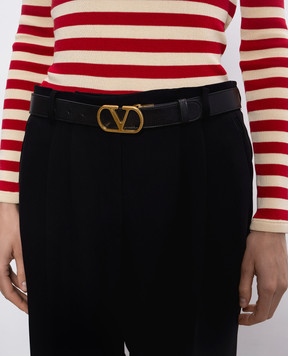Valentino Reversible leather belt with logo 7W2T0SQ3IYR