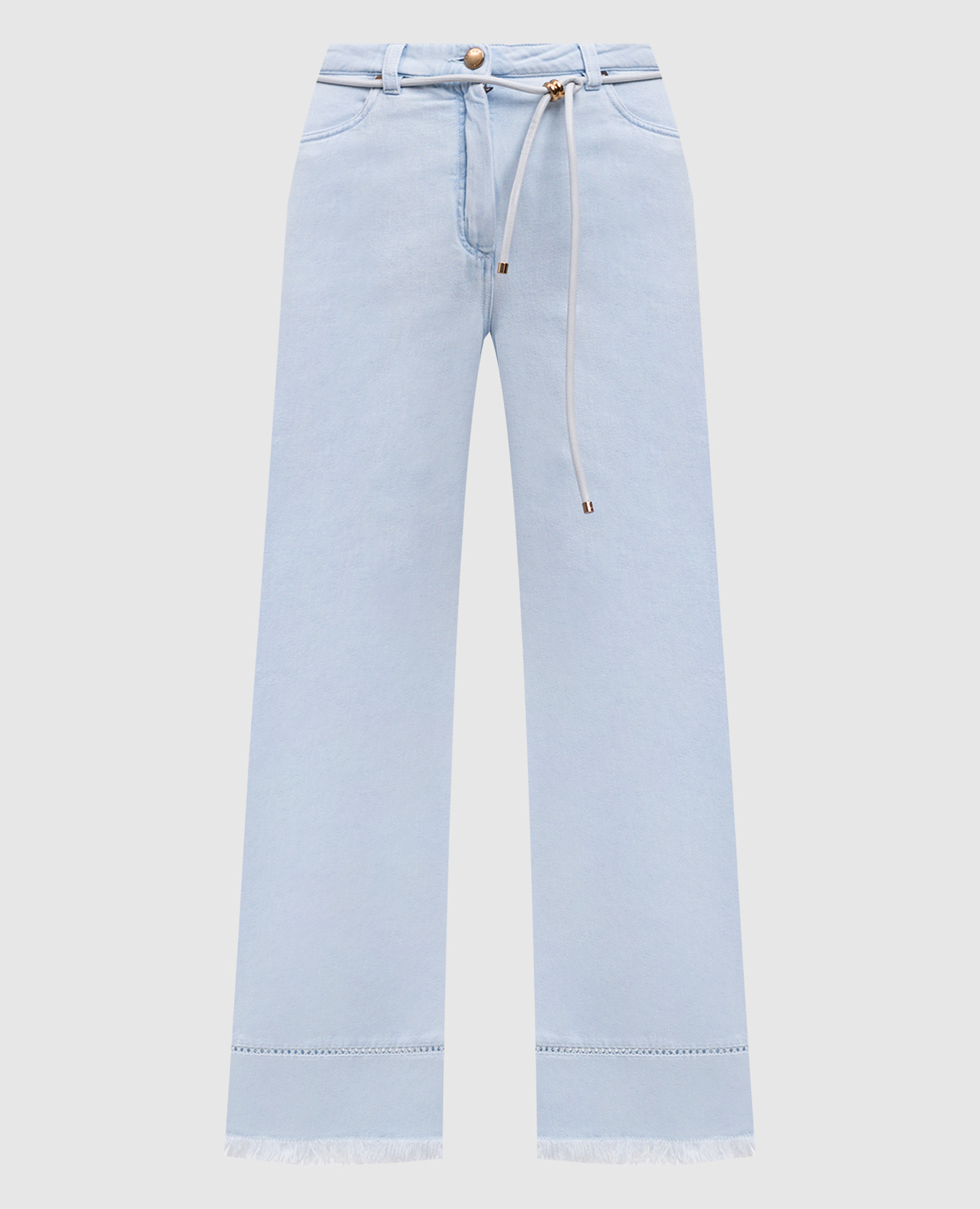 

Blue jeans with fringe Agnona, Light blue