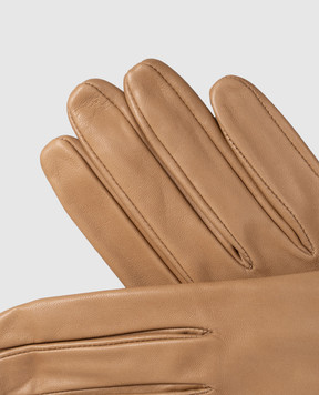 Babe Pay Pls Beige leather gloves with cutout 11519