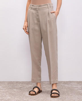 Brunello Cucinelli Beige linen pants MH126P8292