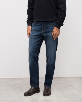 Peserico Blue distressed jeans with logo R54707L66Q04291