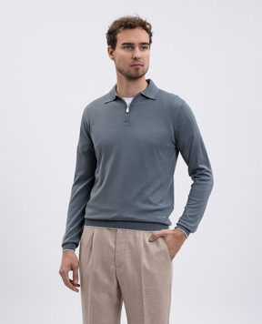 Enrico Mandelli Gray wool polo shirt 2K036A5422