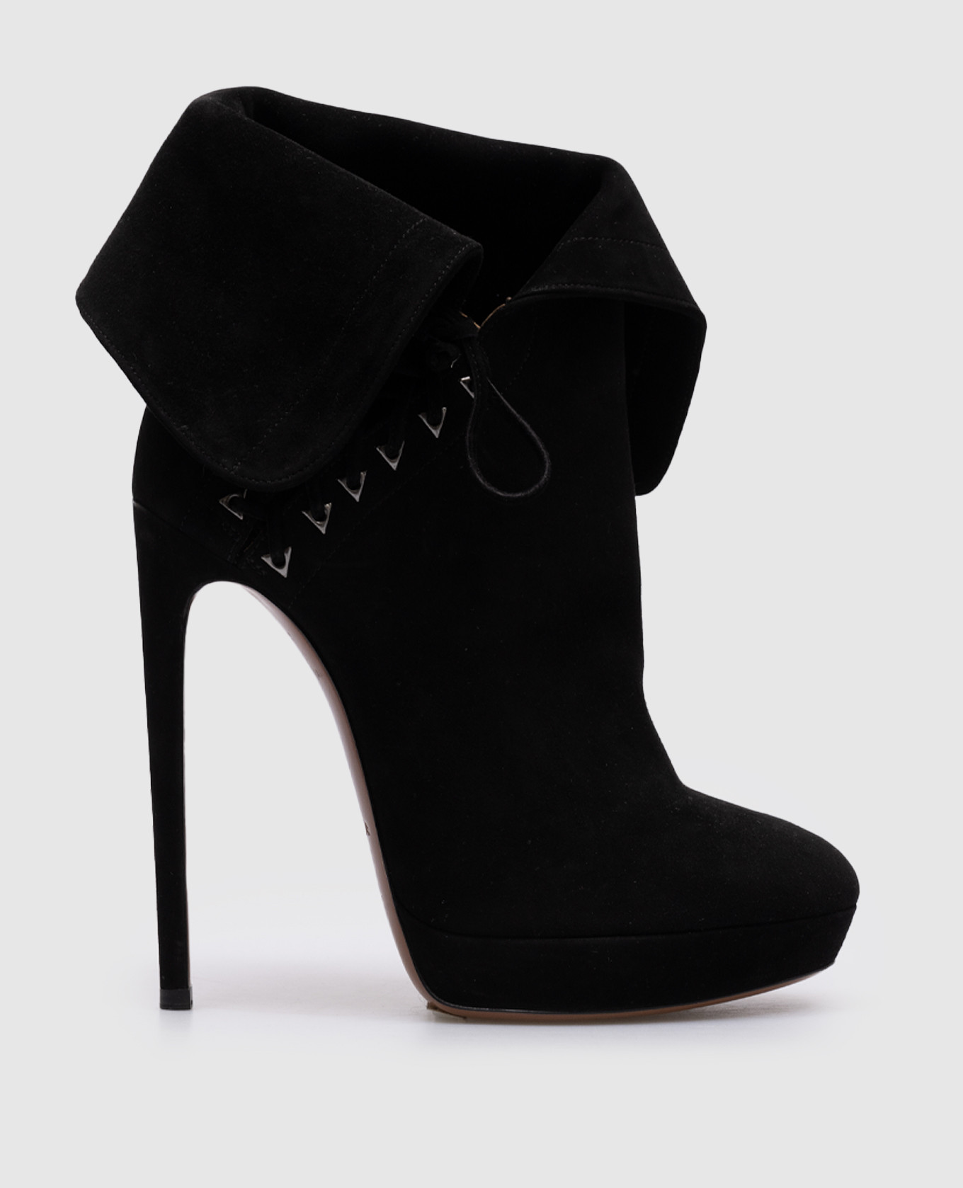 

Black suede ankle boots with laces Alaia