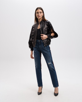 Dolce&Gabbana Blue combo jeans with metallic DG logo FTBUWDG8BB2