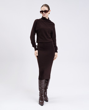Tom Ford Brown skirt with cashmere GCK247YAX930
