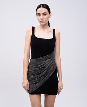 Giuseppe Di Morabito Milano Black mini dress with corset top and crystals 04SSDR453FC04428