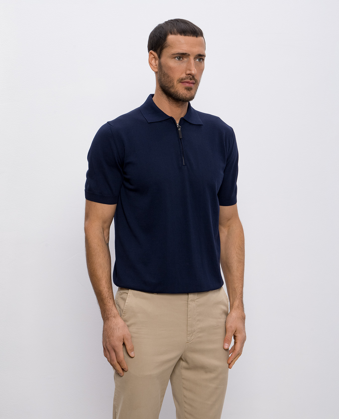 

Blue zip-up polo shirt Canali