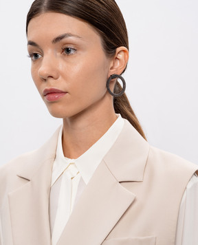 Peserico Gray earrings with a monil chain E35502C0CC733