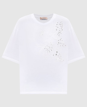 Twinset White T-shirt with embroidery 251TP2730