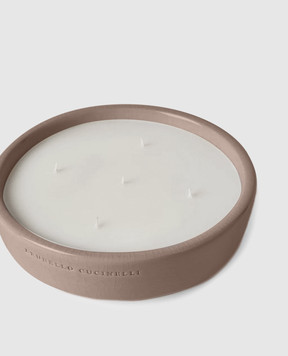 Brunello Cucinelli Candle in a ceramic candle holder with Ebony & Teak scent MLCAND327