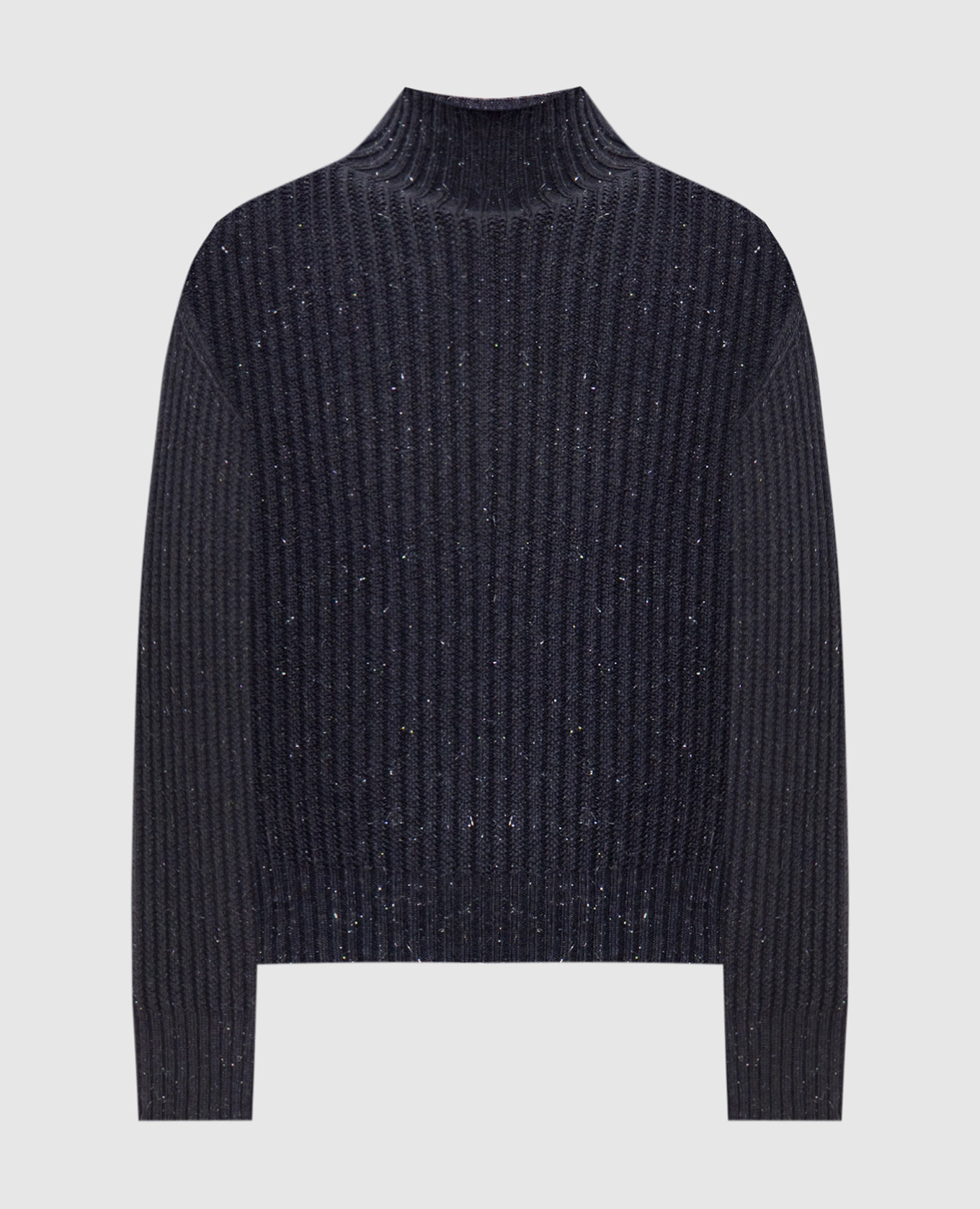 

Gray ribbed wool, silk and cashmere sweater Peserico, Grey