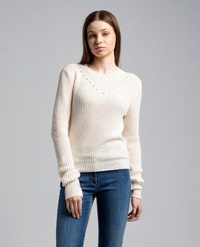 Peserico Beige jumper with sequins S99148F0509110
