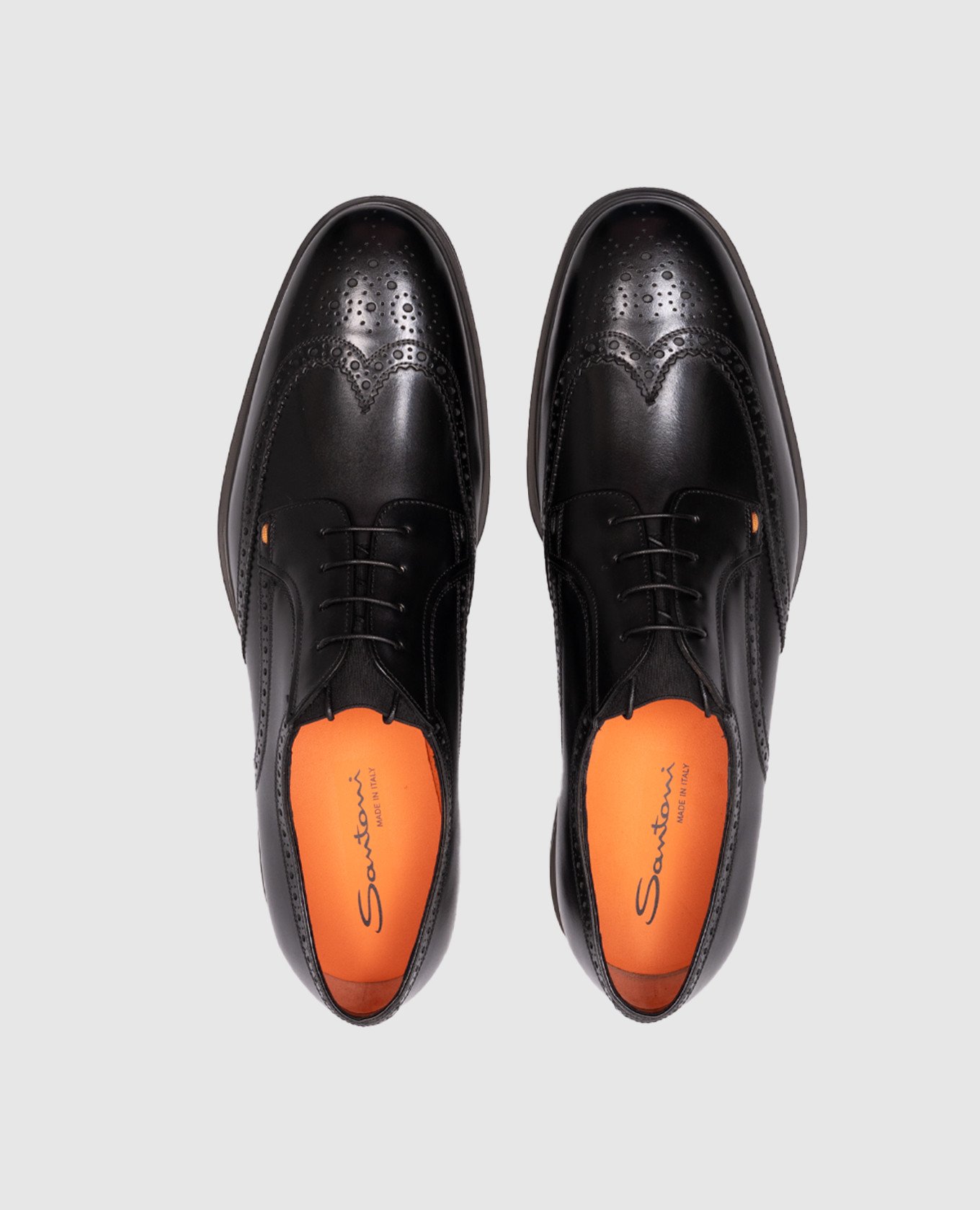 

Black leather brogues Santoni