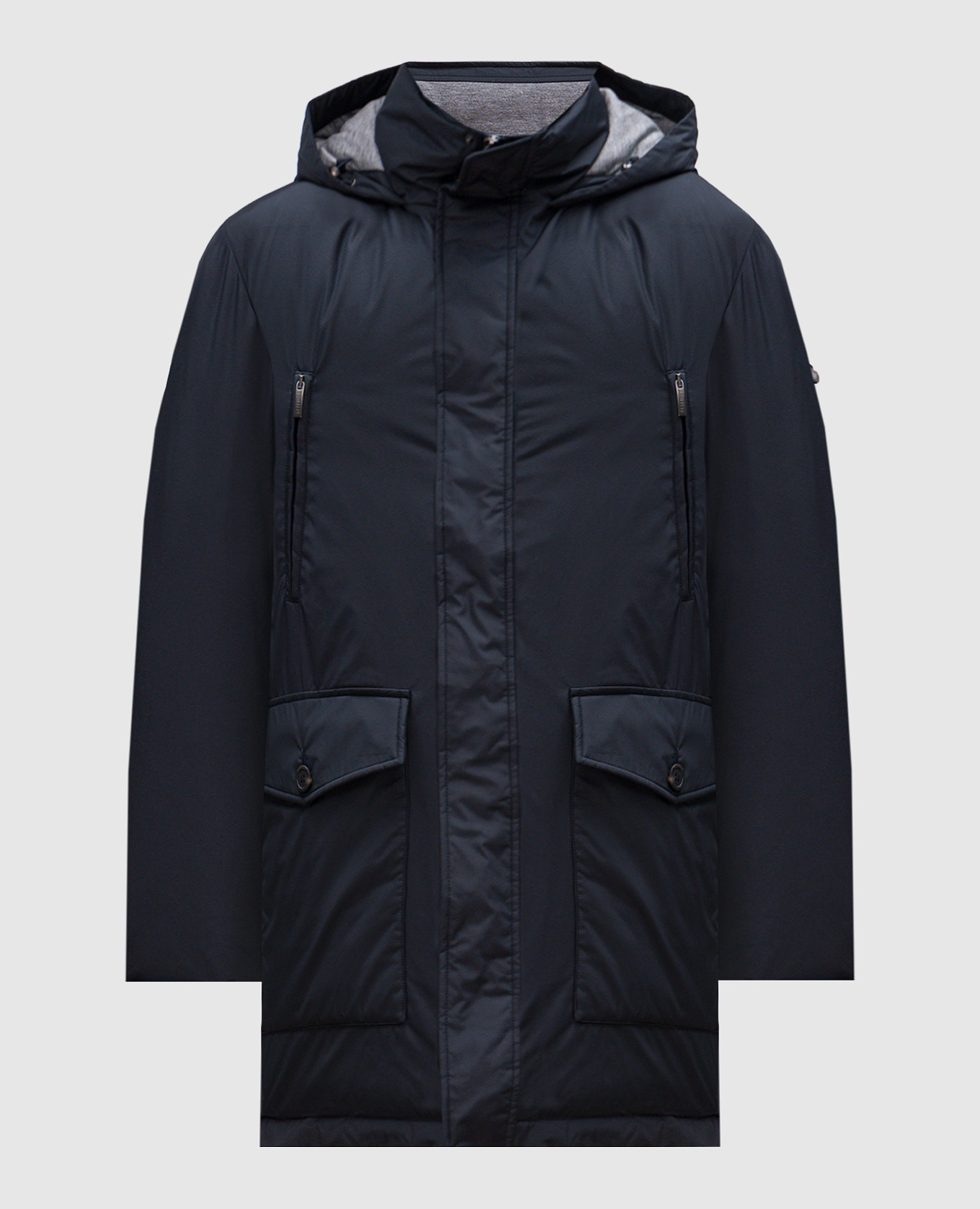 

Blue down jacket with logo Peserico