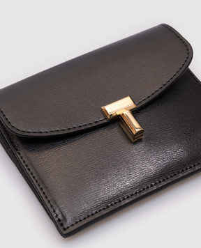 Toteme Black leather T-Lock cardholder 251WAM0042LE0025