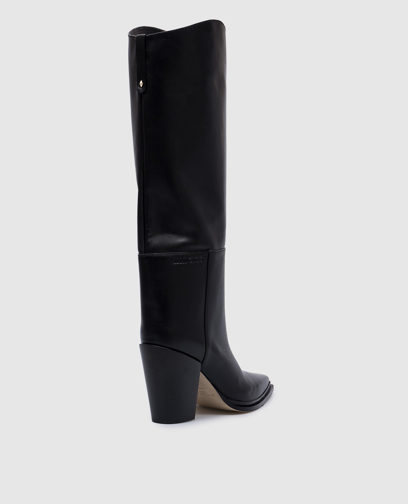 

Cece 80 black leather boots with logo Jimmy Choo