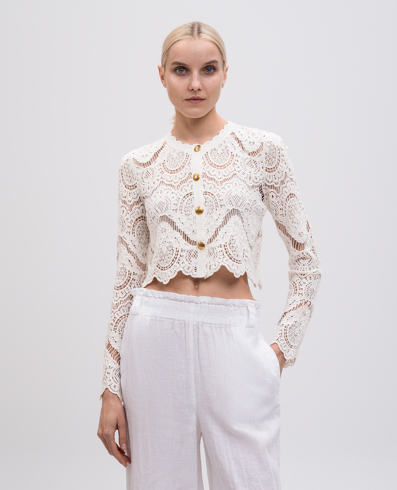 

White openwork cardigan Twinset
