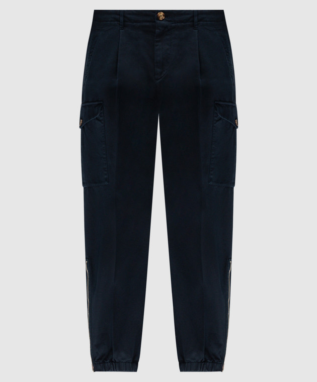 Brunello Cucinelli - Blue cargo pants with zippers M252DH0640